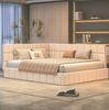 Polsterbett 206 x 167 x 62,5 cm für 160x200 cm mit Lattenrost – Tagesbett/Schlafsofa in Beige Bild 2