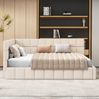 Polsterbett 206 x 167 x 62,5 cm für 160x200 cm mit Lattenrost – Tagesbett/Schlafsofa in Beige Bild 3