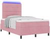 vidaXL LED Boxspringbett mit Kopfteil Rosa 120 x 200 cm Samt 3343309 Bild 3