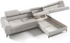 Ecksofa Schlafsofa Sofa TORONTO Stoff Element Creme Ottomane Rechts Bild 3