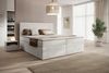 Boxspringbett Siena, Doppelbett mit 2 Schubladen und Topper, POSO-Cordstoff, 180 x 200 cm, Beige Bild 1