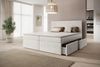Boxspringbett Siena, Doppelbett mit 2 Schubladen und Topper, POSO-Cordstoff, 180 x 200 cm, Beige Bild 3