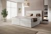 Boxspringbett Siena, Doppelbett mit 2 Schubladen und Topper, POSO-Cordstoff, 180 x 200 cm, Beige Bild 2