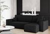Ecksofa Schlafsofa Sofa MARIS Stoff Poso Schwarz Ottomane Rechts Bild 5