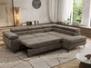 MKS Möbel 'Pablo L-Form' Ecksofa mit Schlaffunktion, verstellbare Kopfstützen, Braun, Schenille grob, ohne Topper, Rechts Bild 4