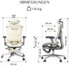 FLEXISPOT Bürostuhl ErgoX, Premium Ergonomischer Schreibtischstuhl (Rückenlehne 90°-135° verstellbar, 3D-Armlehnen, 3D-Kopfstütze, 5D-Rückenlehne), 130 kg Tragkraft, mit Fuß- und Lendenunterstützung,in knalligen Farben Bild 3