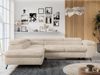 Ecksofa mit Bettfunktion, Modern Sofa, L-form, Einstellbare Kopfstützen, Bettkasten - PETER - Creme Plüsch - Topper T25 - links Bild 4