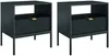 Vente-unique - LIOUBA Bedside table Holz, Platte Schwarz - B 39 cm x H 56 cm x L 54 cm Bild 3