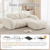 2-Sitzer-Sofa mit Hocker, Chenille, modulares Design, 204 x 171 x 76 cm, hellbeige Bild 5