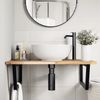 vidaXL Waschbeckenregal Wandmontage Stahl und Akazienholz 3302895 Bild 3