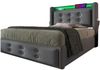 Hochbett 90×200 cm aus Metall mit Schreibtisch und Regalen, schwarz Bild 5