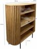 Bücherregal Massivholz Akazie 105x122 cm Lamellen Design - Offenes Standregal mit Schublade - Stauraumregal Metallbeine - Wohnregal Wohnzimmer - Kleiner Schrank Regal Handmade Bild 4
