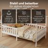 Bellabino 'Bia' Hausbett 120x200 cm mit Matratze, weiß, Kiefer Massivholz, Montessori Kinderbett mit Rausfallschutz und Lattenrost Bild 3