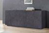Dmora Kommode Ayrton, Küchen-Sideboard mit 4 Türen und 3 Schubladen, Wohnzimmer-Buffet, 100 % Made in Italy, 220 x 43 x 86 cm, Schiefer, Bild 2