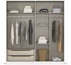 rauch Kleiderschrank Alba, Drehtürenschrank, Garderobenschrank, 4-türig, mit 3 Kleiderstangen, 4 Einlegeböden und Schubladeneinsatz, Farbe Eiche Artisan, Holz, Griffstange Grau metallic, Schwarz, 181x197x54cm Bild 5
