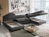 Ecksofa U-Form, mit Bettkasten, Bettfunktion und Einstellbare Kopfstützen, Sofa big XXL - PETER U - Dunkelgrau Plüsch - Topper T25 Bild 3