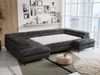 Ecksofa U-Form, mit Bettkasten, Bettfunktion und Einstellbare Kopfstützen, Sofa big XXL - PETER U - Dunkelgrau Plüsch - Topper T25 Bild 5