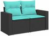 vidaXL 6-tlg. Garten-Sofagarnitur mit Kissen Schwarz Poly Rattan 3327025 Bild 4