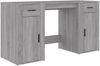 vidaXL Schreibtisch mit Stauraum Grau Sonoma Holzwerkstoff 3185437 Bild 2