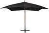 vidaXL Ampelschirm mit Mast Schwarz 3x3 m Massivholz Tanne 313778 Bild 2