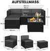 Yaheetech Gartenlounge-Set Balkonset 5er-Sofa-Set Patio-Set in Rattan-Optik, Gartengarnitur aus 2 Ecksofa & Sofa & Stuhl & Beistelltisch Bild 4