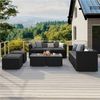 Yaheetech Gartenlounge-Set Balkonset 5er-Sofa-Set Patio-Set in Rattan-Optik, Gartengarnitur aus 2 Ecksofa & Sofa & Stuhl & Beistelltisch Bild 3