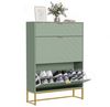 UEV Schuhschrank mit 3 Klappen schmal Schuhablage (Modern Schuhkommode im Flur Diele,80 x 24 x 122 cm) Platzsparend, mit Kippschutz/Trennwand verstellbar Bild 1
