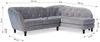 Ecksofa Designersofa CHARLOTTE in Stoff Matt Velvet Braun Ottomane Links Bild 2