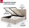 FDM Polsterbett BUSCA modern mit Bettkasten MADE IN EU - mit Cord Bezug (verfügbar 90x200 120x200 140x200 160x200 180x200cm, Bettrahmen, Bett, mit großen gepolsterten Kopfteil, mit Bettkasten zum aufklappen), Hebbarer Metallrahmen, Bettkasten, mit/ohne... Bild 2