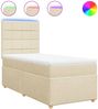 vidaXL Boxspringbett mit Matratze Creme 90x190 cm Stoff 3293440 Bild 2