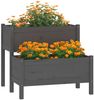 vidaXL Pflanzkübel Grau 84,5x84x75 cm Massivholz Kiefer 822259 Bild 3