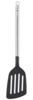 RÖSLE Basic Line Pfannenwender, mit Rundgriff und Aufhängeöse, Edelstahl 18/10, PPA, spülmaschinengeeignet, Silberfarben / Schwarz