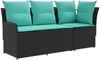 vidaXL Gartenarmsessel mit Ecksofa 2 Stück Schwarz und Türkis 42025375 Bild 2