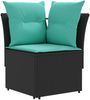 vidaXL Gartenarmsessel mit Ecksofa 2 Stück Schwarz und Türkis 42025375 Bild 4