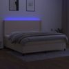 vidaXL Boxspringbett mit Matratze & LED Stoff Creme 200x200 cm, Härtegrad: H2 [3138186] Bild 3