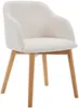 Vente-unique - JELISA Stuhl Samt Beige - B 56 cm x H 79 cm x L 54 cm Bild 5
