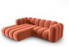 Micadoni Modulares Ecksofa Lupine 3-Sitzer Links Samtstoff Salvador Koralle Bild 2