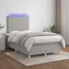 vidaXL Boxspringbett mit Matratze & LED Hellgrau 120x190 cm Stoff 3270239 Bild 4