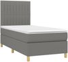 vidaXL Boxspringbett mit Matratze Dunkelgrau 90x190 cm Stoff, Härtegrad: H2 [3142458] Bild 3