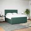 vidaXL Boxspringbett mit Matratze Dunkelgrün 180x200 cm Samt 3292421 Bild 3