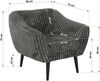 Polstersessel PIRS 1 skandinavischer Design 1-Sitzer, Sessel mit Wellenfederung, schwarze Füße, Einzelsessel, Hoher Sitzkomfort - Grau Cord Bild 5