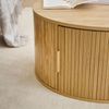 Casâme 'ERNEST' Runder Couchtisch mit Stauraum D75 cm - Helles Holz Bild 5