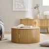 Casâme 'ERNEST' Runder Couchtisch mit Stauraum D75 cm - Helles Holz Bild 2