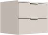 Nachttisch Kommode Artem 60cm, Quarztop, 2 Softeinzüge lackiert Creme Grafit : Creme / Grafit Bild 5