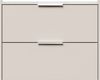 Nachttisch Kommode Artem 60cm, Quarztop, 2 Softeinzüge lackiert Creme Grafit : Creme / Grafit Bild 2