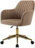 Vente-unique - ELEANA Office chair SamtStoff Beige - B 61,5 cm x H 89 cm79,5 cm x L 59 cm Bild 4
