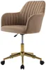 Vente-unique - ELEANA Office chair SamtStoff Beige - B 61,5 cm x H 89 cm79,5 cm x L 59 cm Bild 5