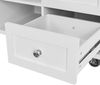 Kommode B 134 x T 46 x H 92 cm, Küchenwagen mit Schubladen und Rollen, MDF weiß Bild 4