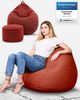 Green Bean® 2er Set Indoor Sitzsack + Hocker mit EPS-Perlen Füllung - Sitzhocker Sitz-pouf , Rot, L Bild 2