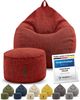 Green Bean® 2er Set Indoor Sitzsack + Hocker mit EPS-Perlen Füllung - Sitzhocker Sitz-pouf , Rot, L Bild 4